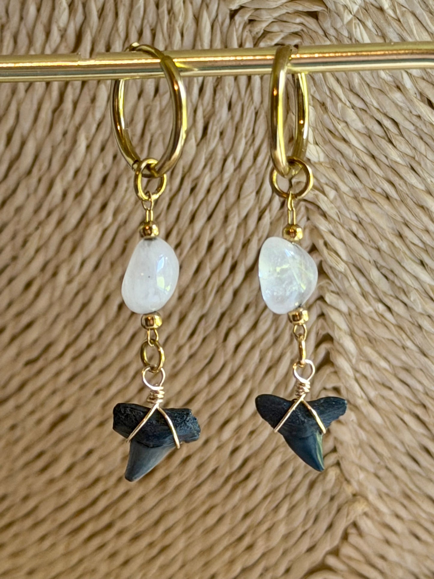 Always Augustine-Shark Tooth Dangle Huggie Hoop Earrings