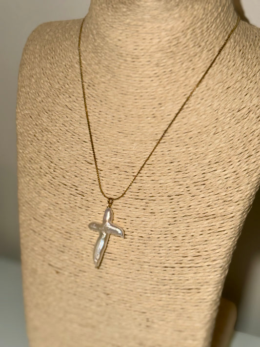 Always Augustine-Ruthie Classic Cross Pearl Necklace