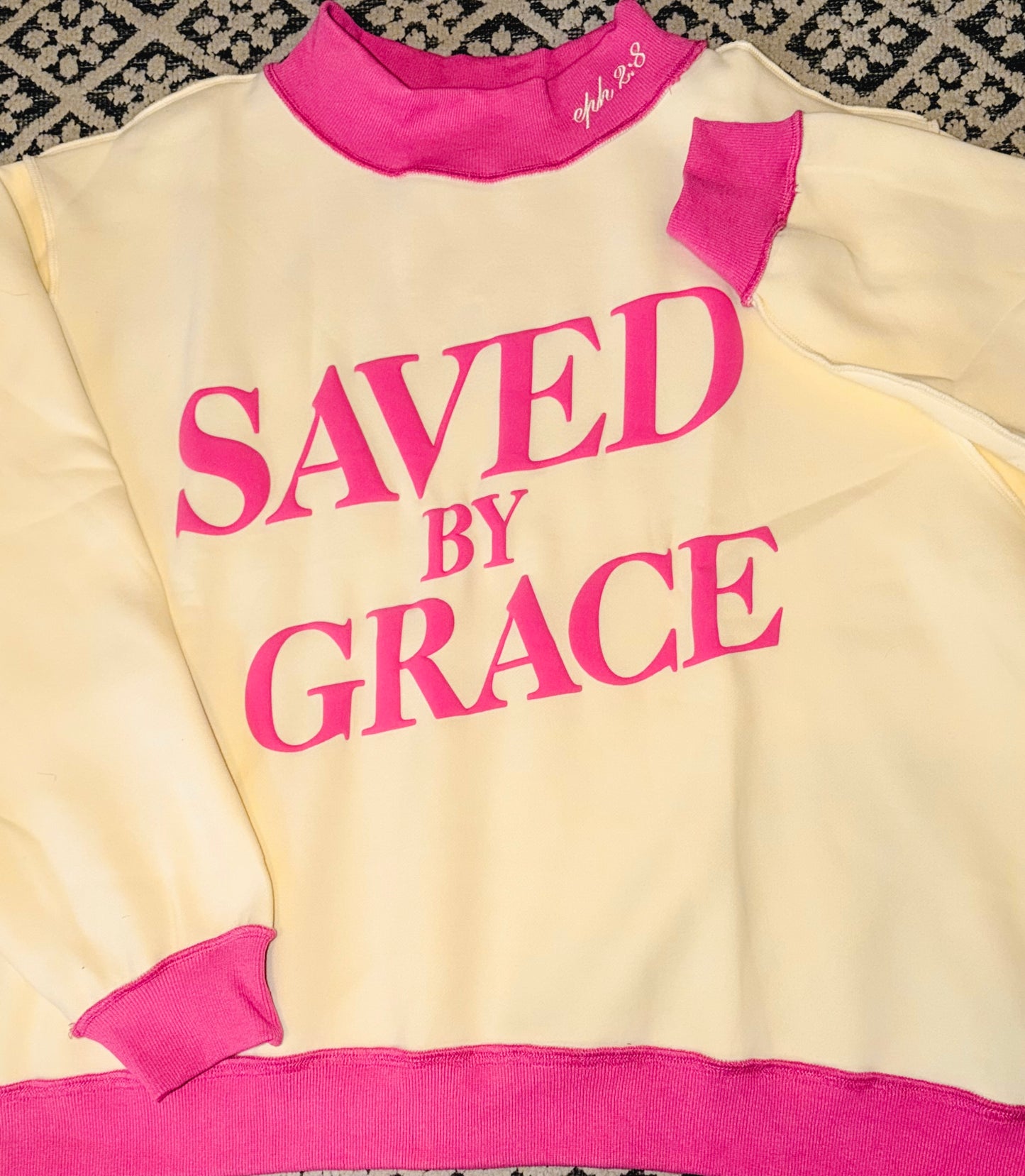 SAVED BY GRACE MOCK NECK SWEATSHIRT