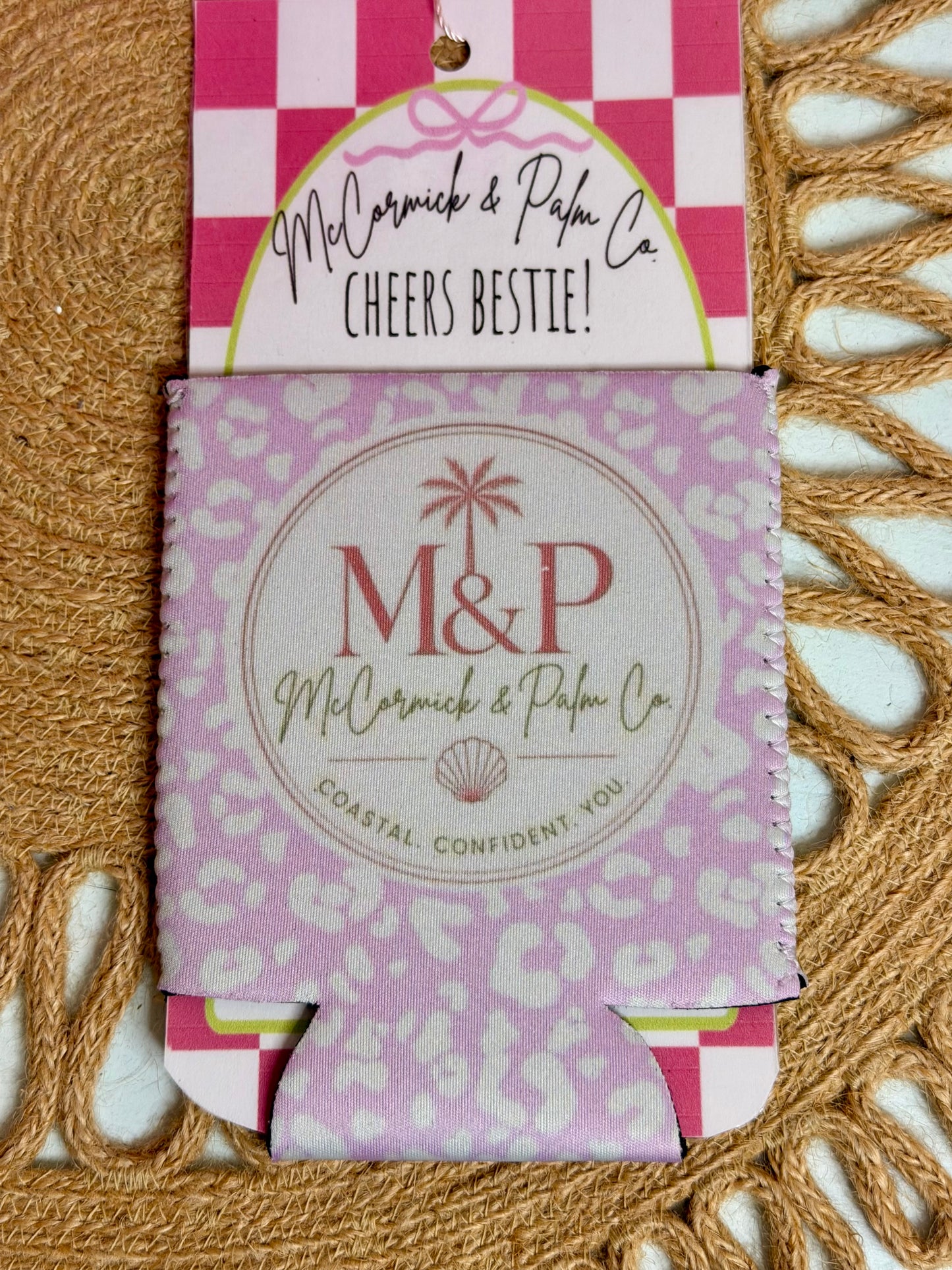 Pink Leopard Koozie