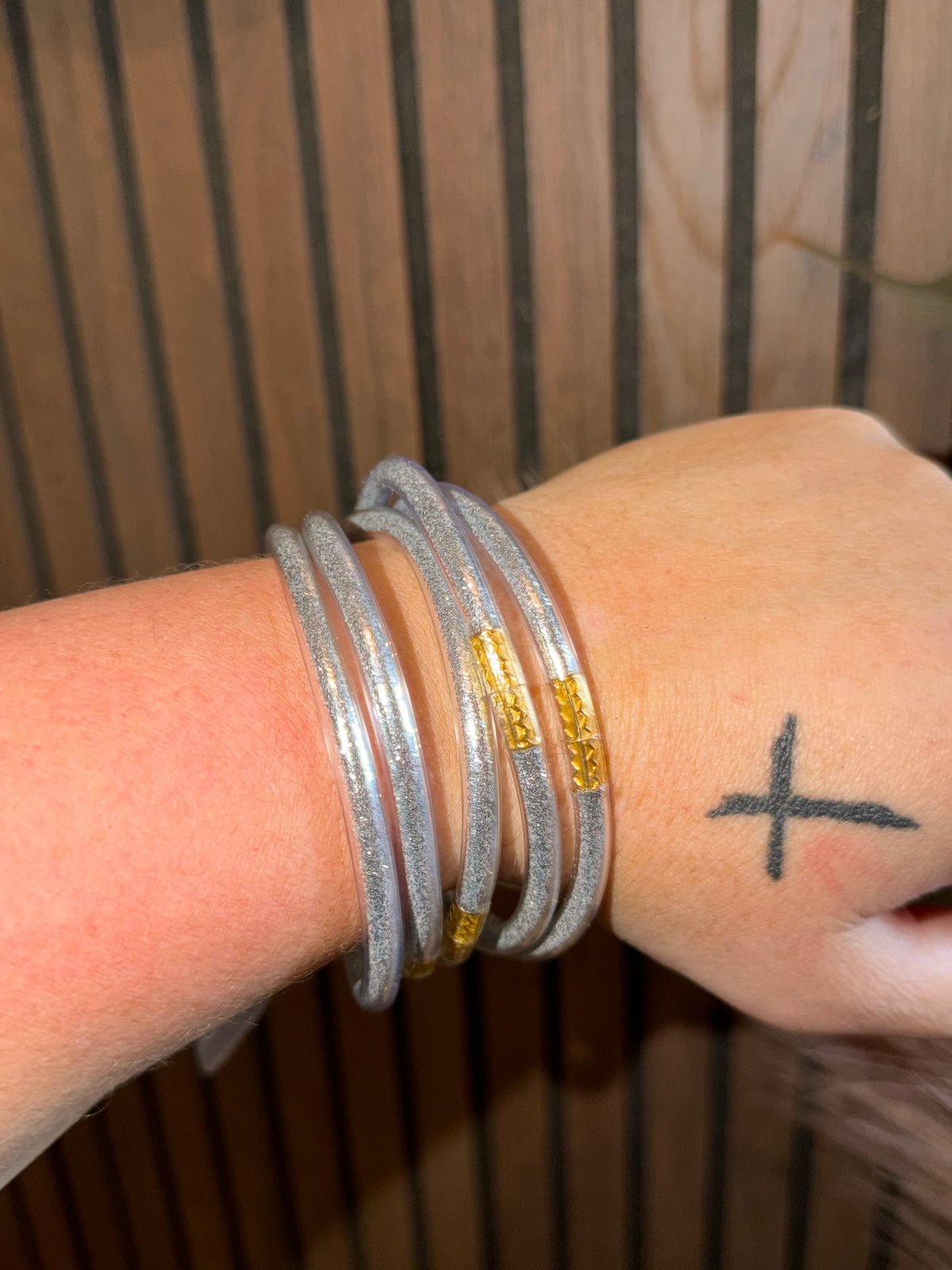 Silver Shimmer Bangle Set
