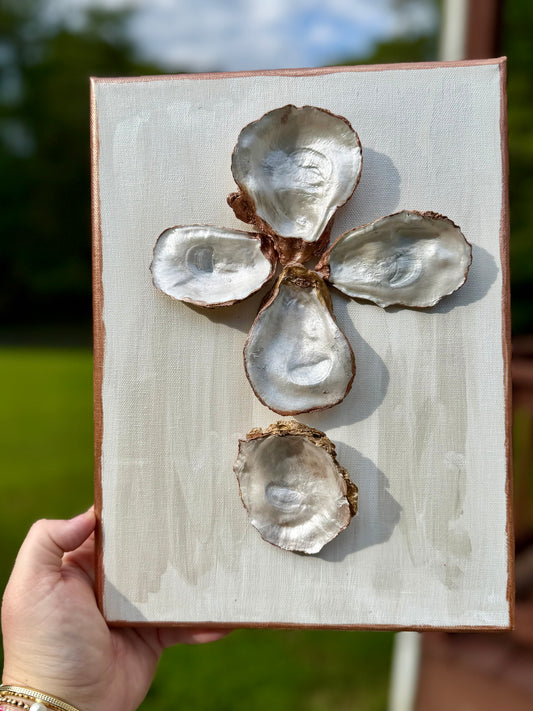 Natural Oyster Shell Cross