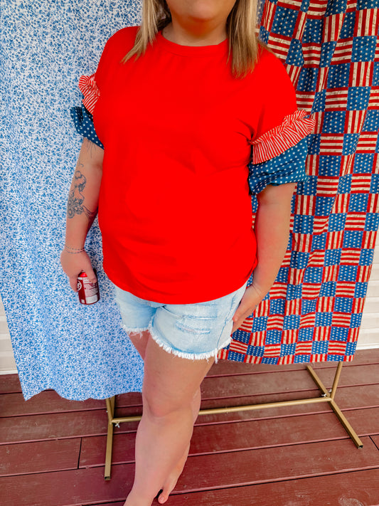 Firecracker Ruffle Top