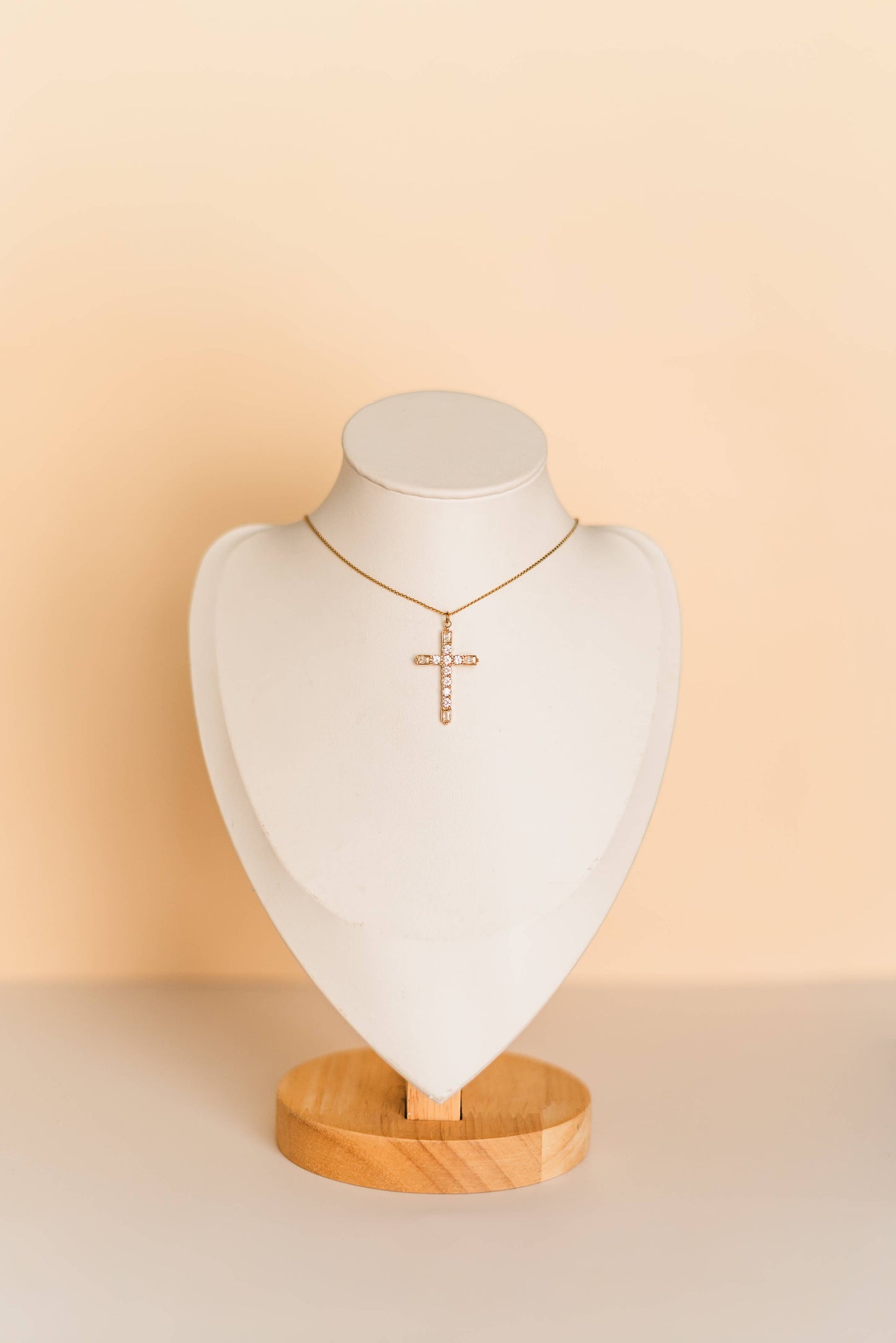 Cassandra | Waterproof Cross Necklace: 16" + 2" extender
