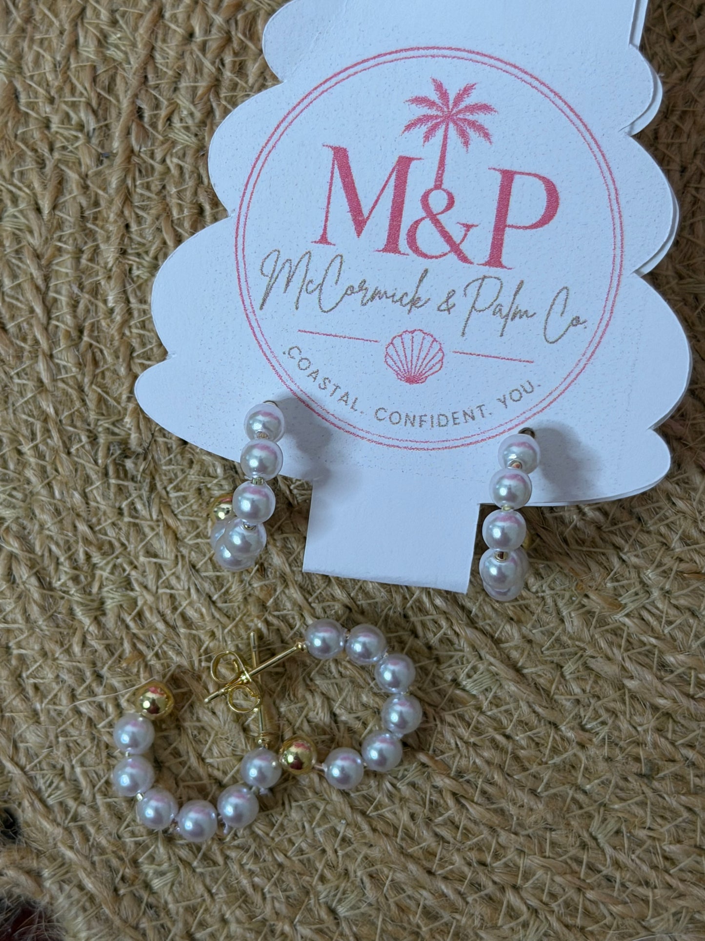 Pearl Beaded Hoop Earrings: G