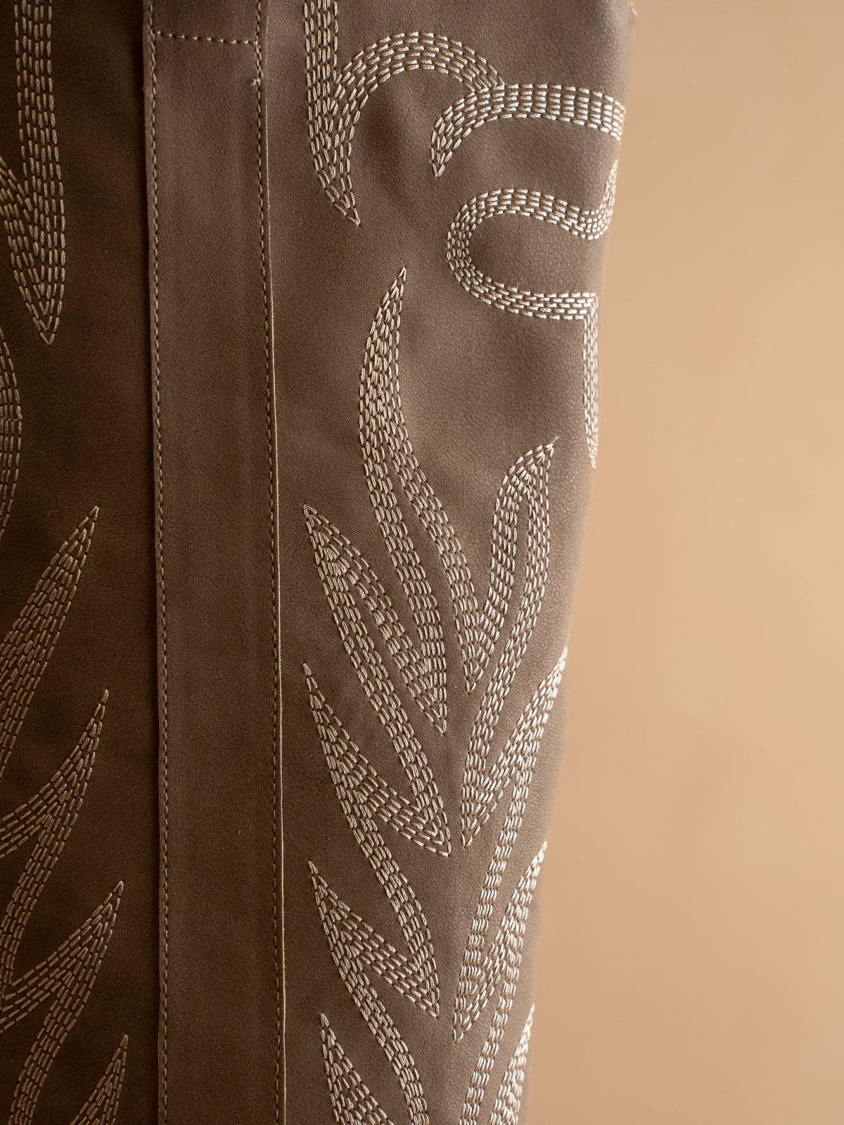 The Bronco | Dark Taupe Knee High Embroidered Fall Boot: DARK TAUPE / 10