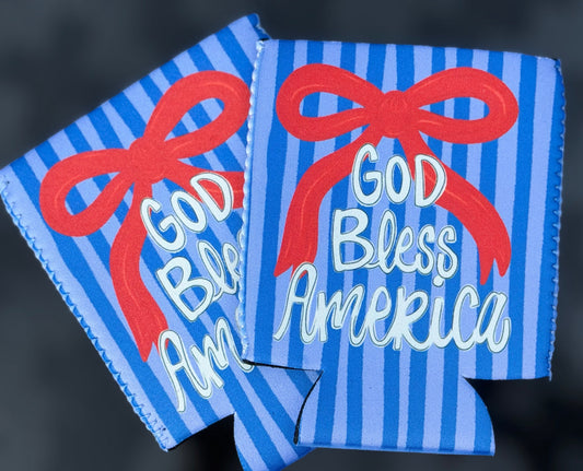 God Bless America Can Koozie