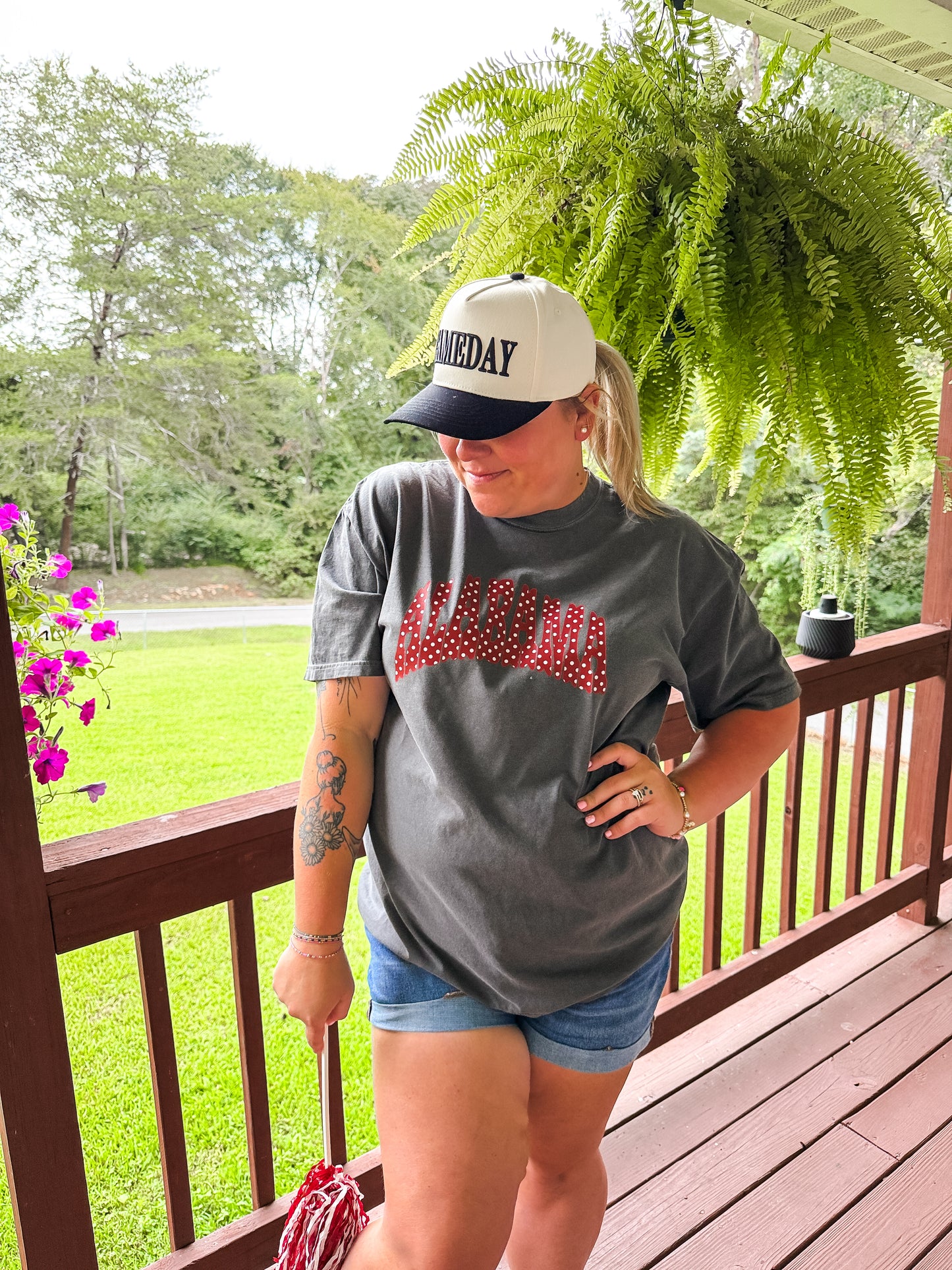 Crimson Polka Dot Alabama Tee