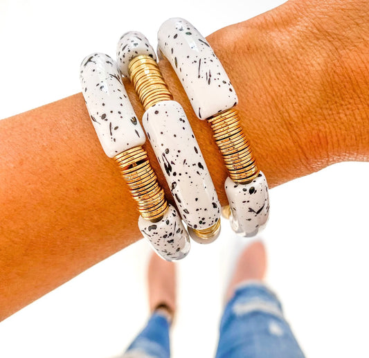 White & Black Speckle Acrylic Tube
Bamboo Bracelet