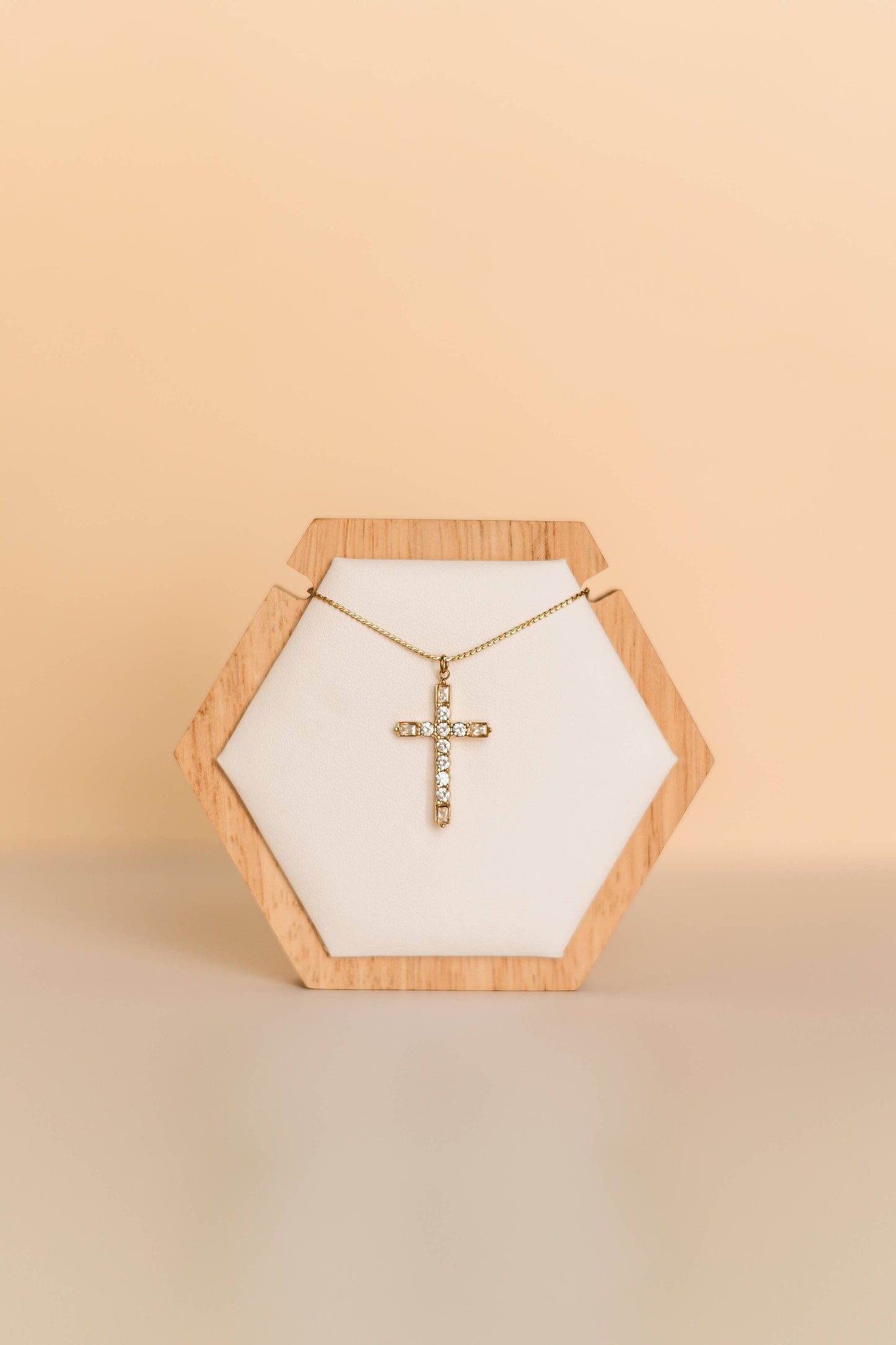 Cassandra | Waterproof Cross Necklace: 16" + 2" extender