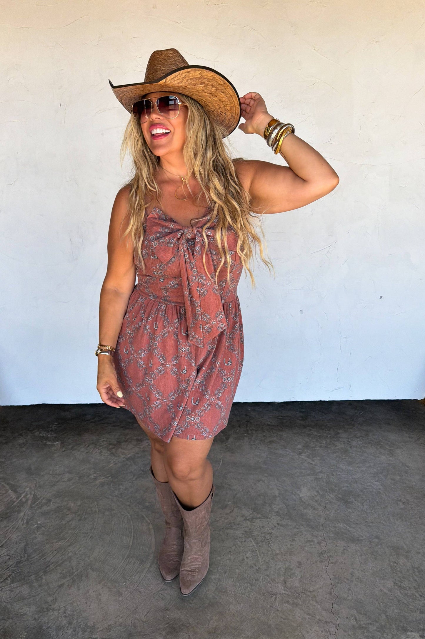 BRIA BOW DRESS: DENIM / S/M l/Xl 1x 2x 3x