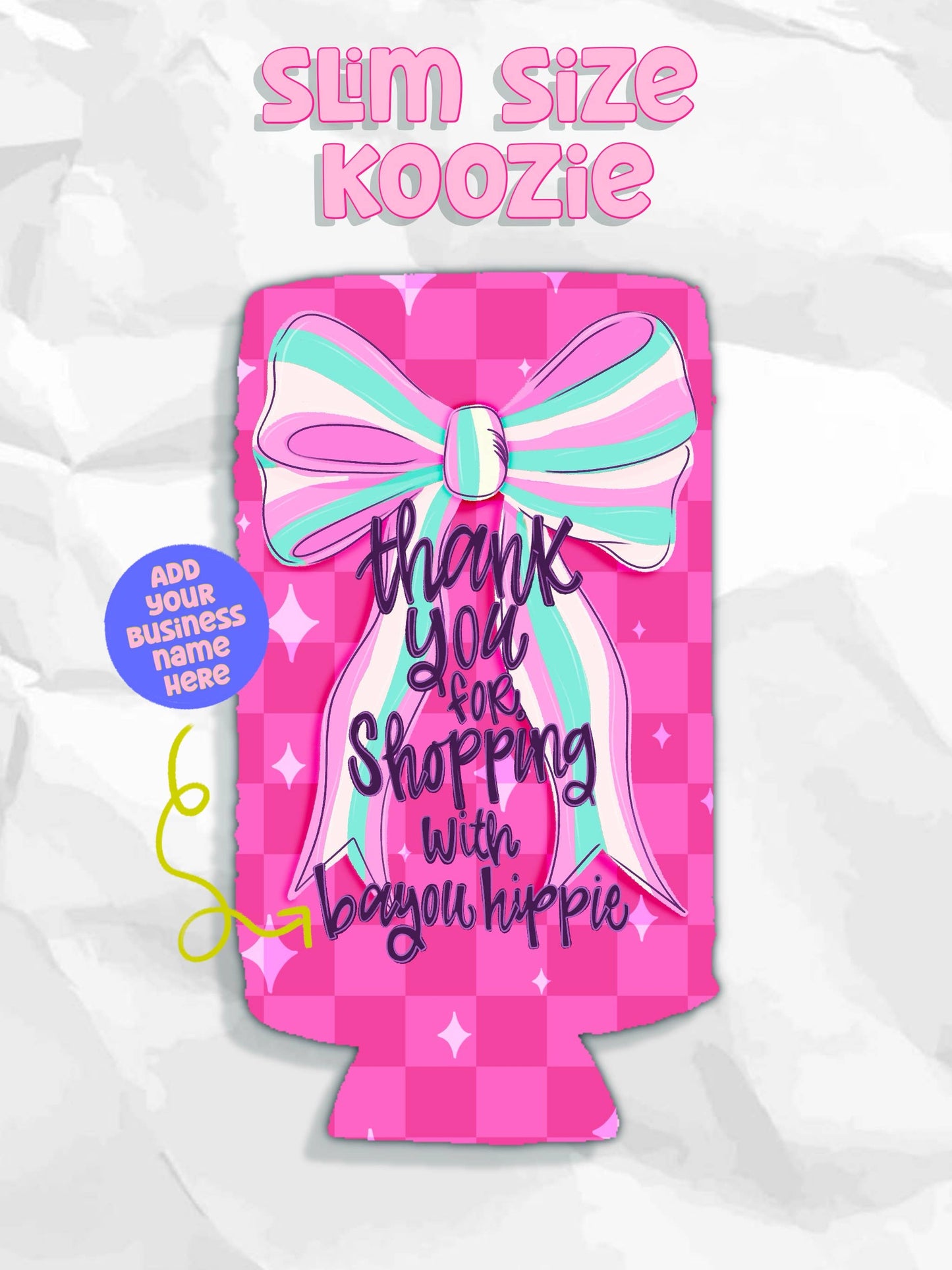 Custom business name thank you for shopping with koozies: Regular